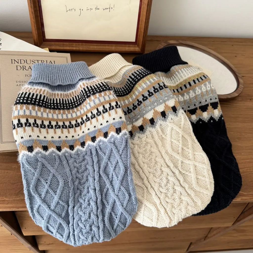 Strickpullover für Hunde im Vintage-Look – Ansicht 5 | Pfotenglück