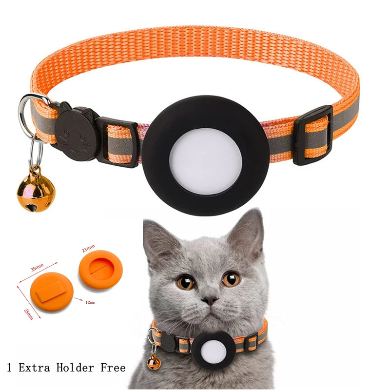 Katzenhalsband mit Tracker-Halter & Sicherheitsverschluss – Ansicht 8 | Pfotenglück