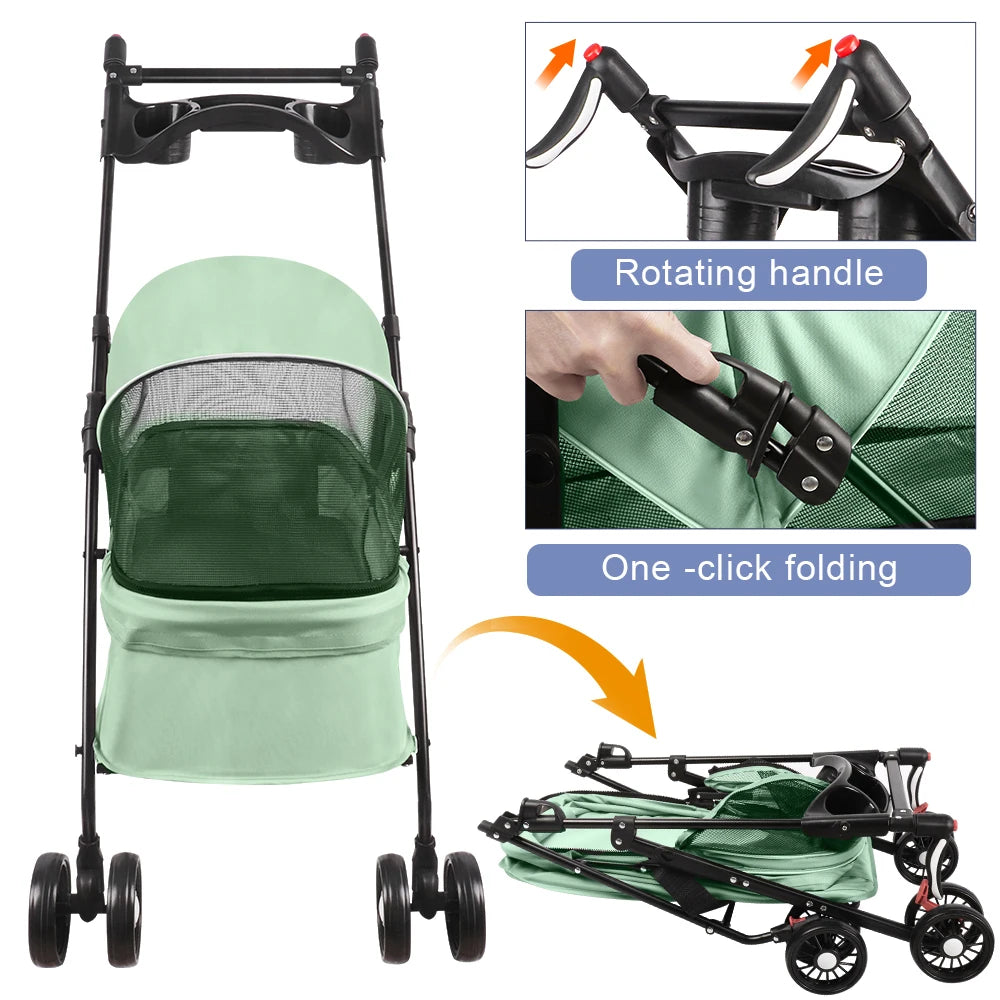 2-in-1 Hundebuggy, faltbar (bis 10 kg) – Ansicht 4 | Pfotenglück