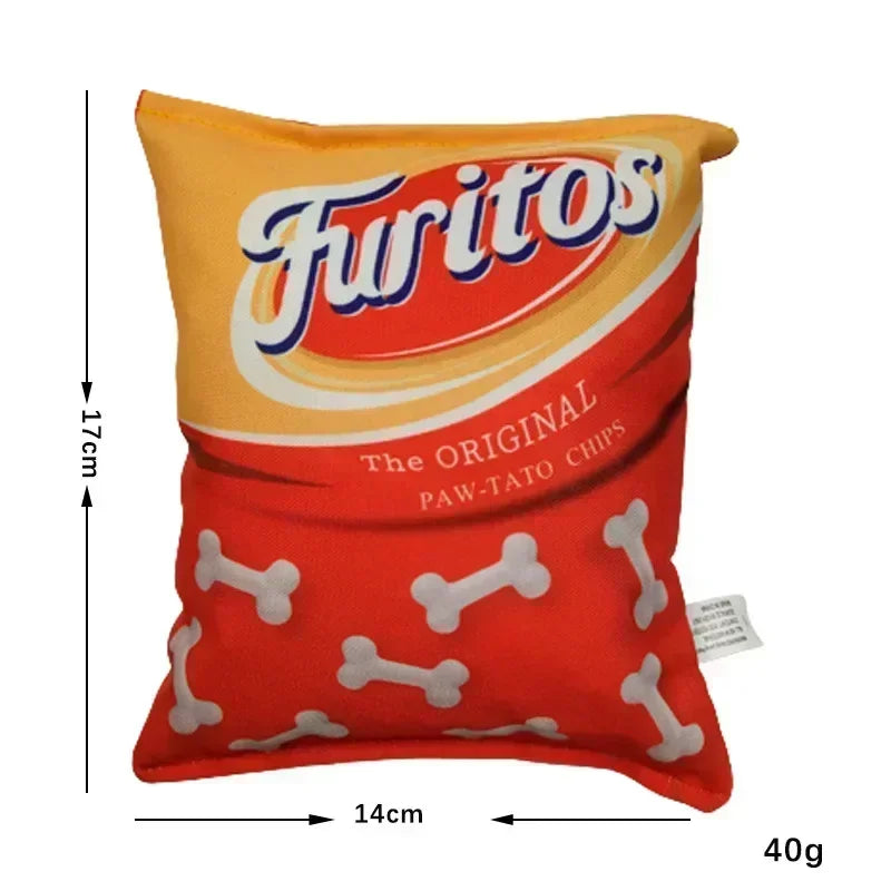 Plüsch-Hundespielzeug „Chipstüte“ mit Quietscher – Ansicht 6 | Pfotenglück