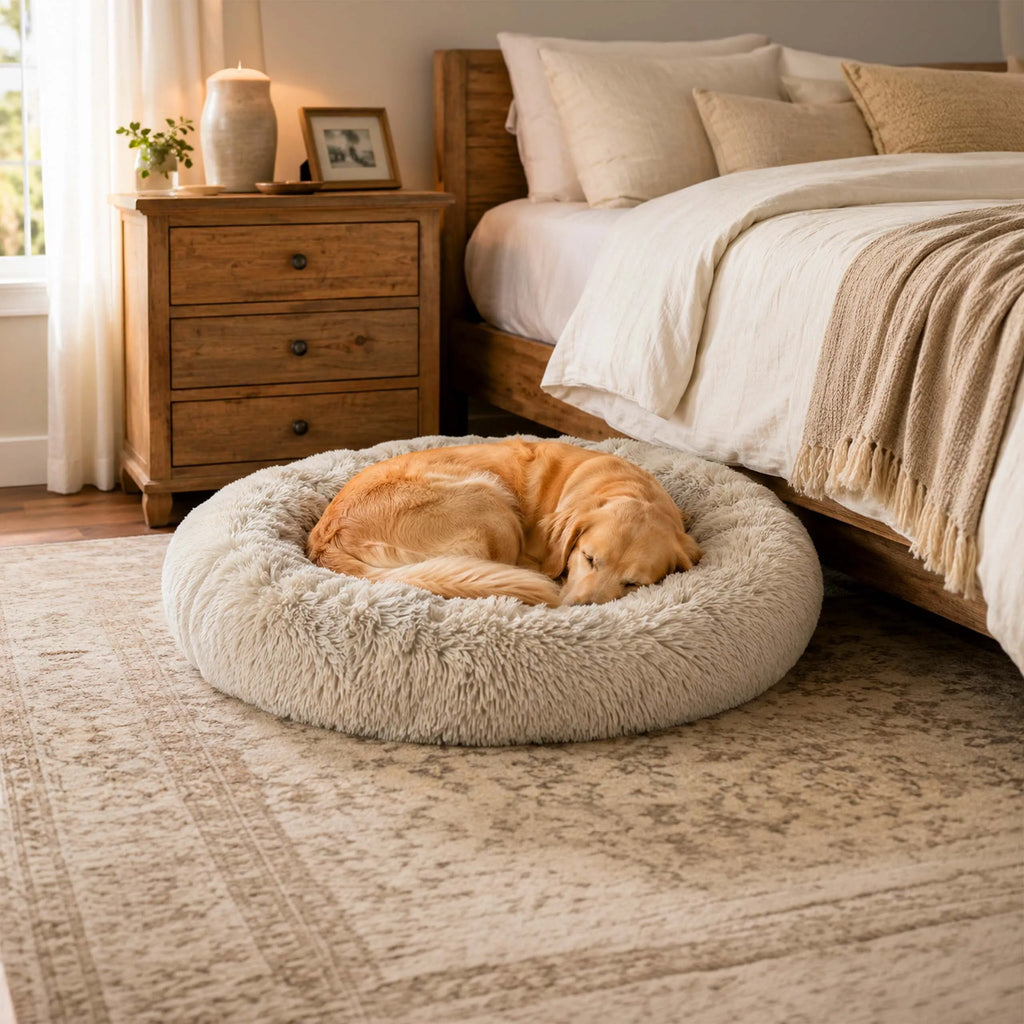 Donut-Hundebett, flauschig mit hohem Rand – Ansicht 2 | Pfotenglück