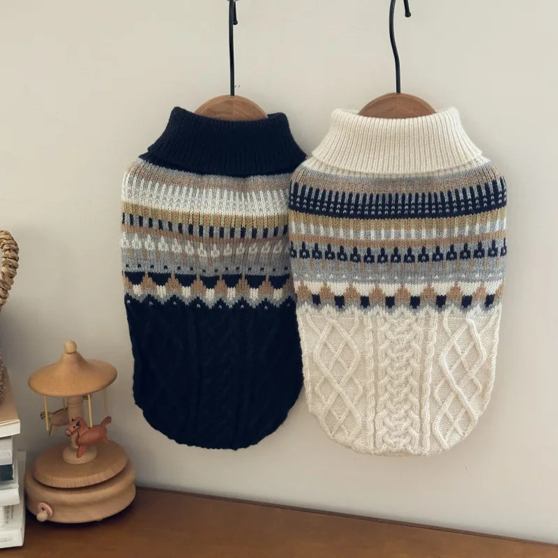 Strickpullover für Hunde im Vintage-Look – Ansicht 2 | Pfotenglück