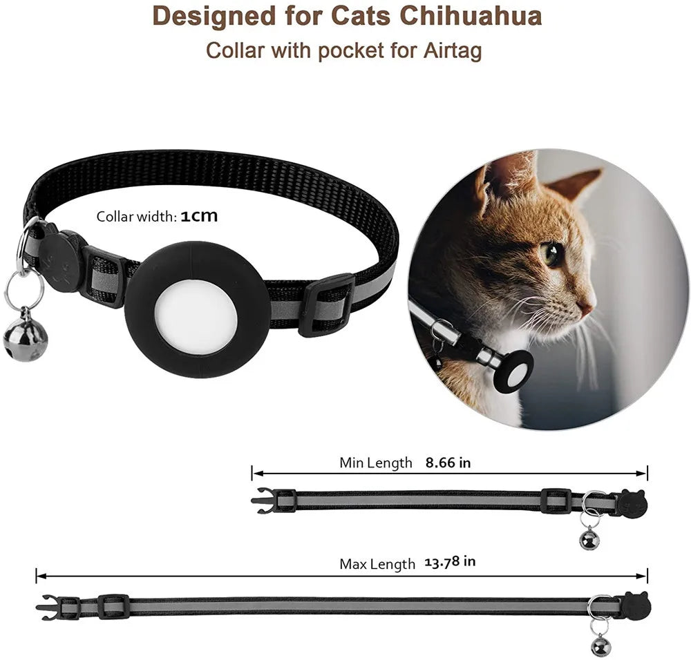 Katzenhalsband mit Tracker-Halter & Sicherheitsverschluss – Ansicht 3 | Pfotenglück