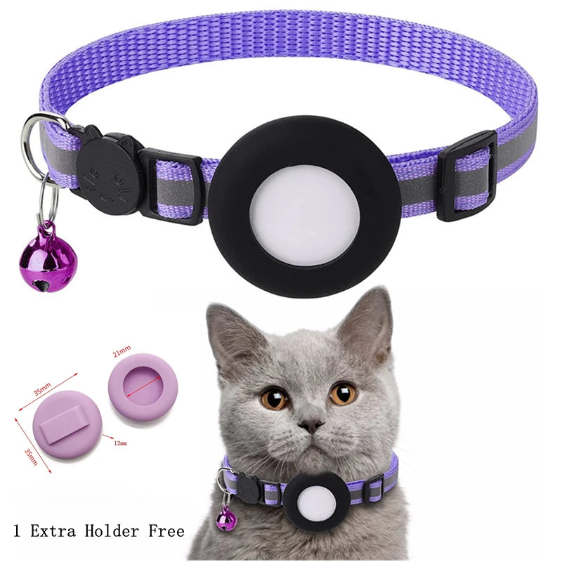 Katzenhalsband mit Tracker-Halter & Sicherheitsverschluss – Ansicht 20 | Pfotenglück