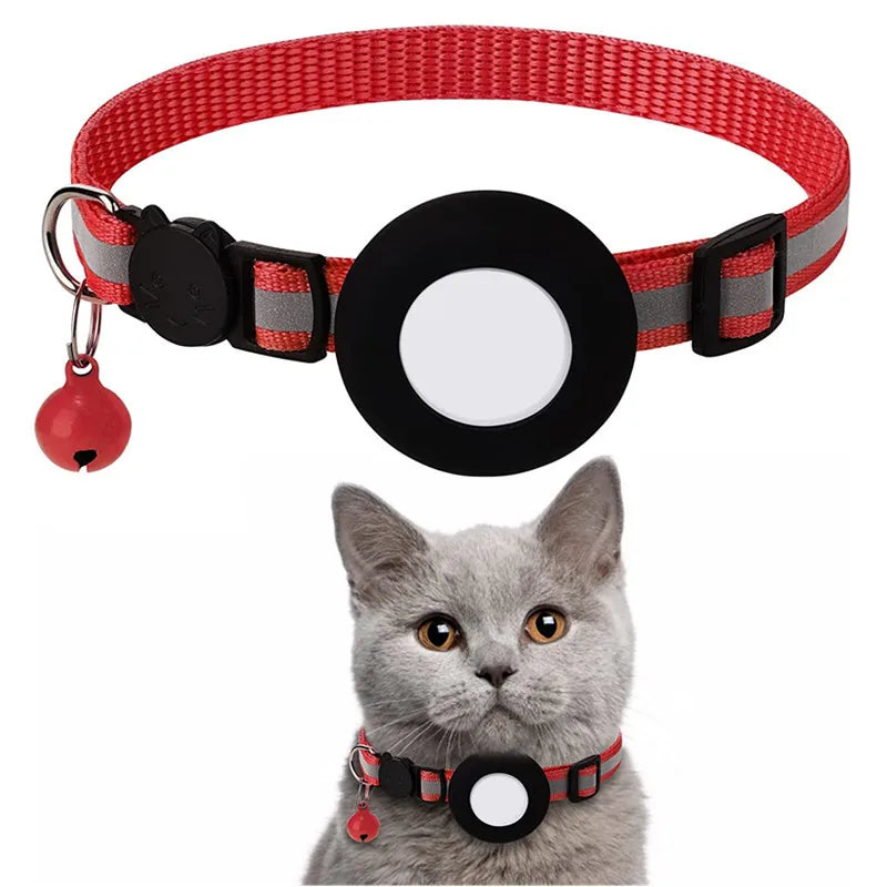Katzenhalsband mit Tracker-Halter & Sicherheitsverschluss – Ansicht 2 | Pfotenglück