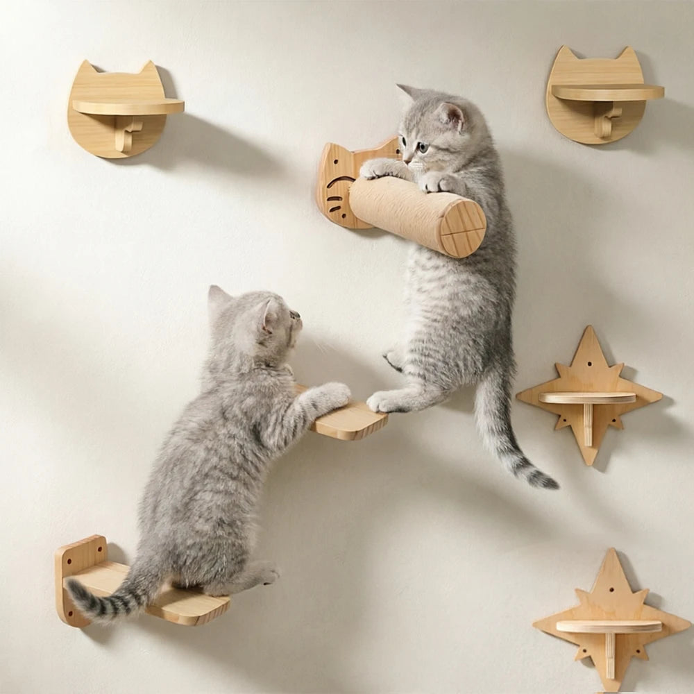 Katzen-Wandregal aus Massivholz – Ansicht 3 | Pfotenglück