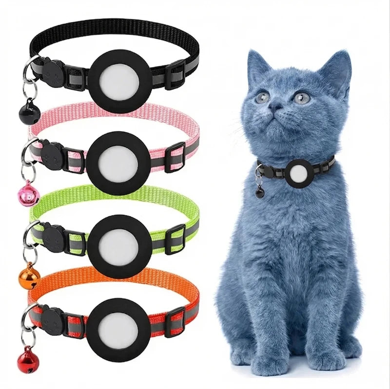 Katzenhalsband mit Tracker-Halter & Sicherheitsverschluss | Pfotenglück