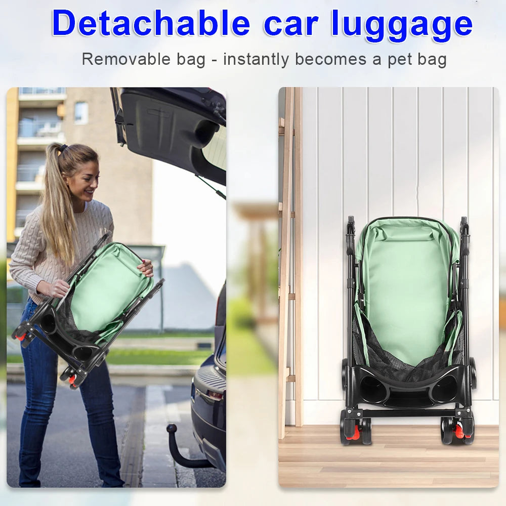 2-in-1 Hundebuggy, faltbar (bis 10 kg) – Ansicht 7 | Pfotenglück