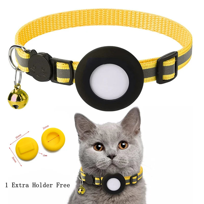 Katzenhalsband mit Tracker-Halter & Sicherheitsverschluss – Ansicht 18 | Pfotenglück